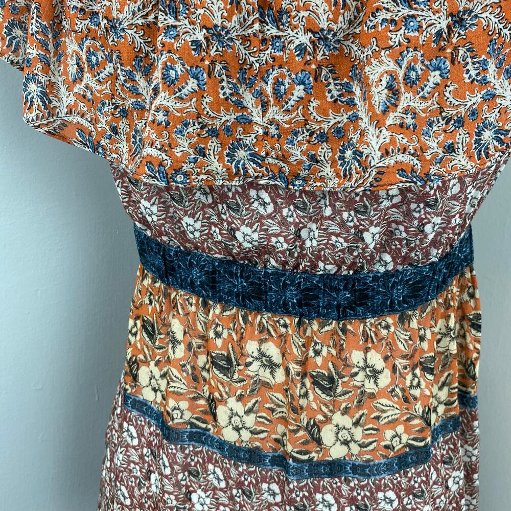 Bailey 44 Floral Boho Ruffle Neck Blouse Top Medium View 6